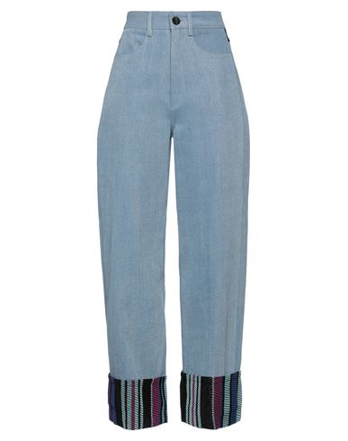 Benjamin Benmoyal Woman Jeans Blue Size M Cotton, Polyester, Acrylic