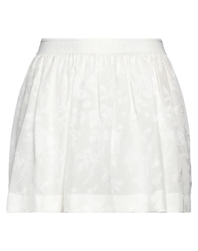 Dsquared2 Woman Mini Skirt White Size 4 Viscose