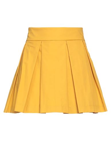 Vicolo Woman Mini Skirt Mustard Size M Cotton In Yellow