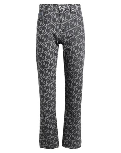 Karl Lagerfeld Jeans Klj Straight Monogram Denim Man Denim Pants Grey Size 34w-32l Organic Cotton