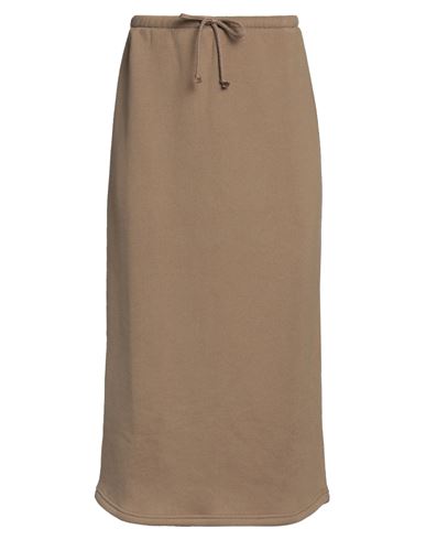American Vintage Woman Midi Skirt Brown Size M Cotton, Polyester, Elastane
