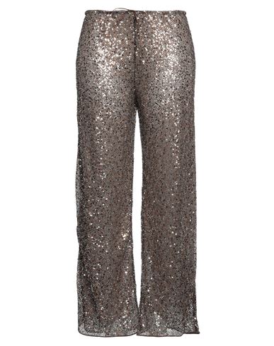 High-rise flared lamé leggings in pink - Oseree