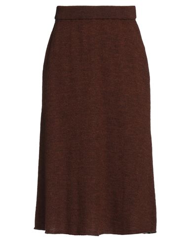American Vintage Woman Midi Skirt Dark Brown Size L Merino Wool