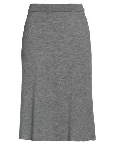 American Vintage Woman Midi Skirt Light Grey Size L Merino Wool