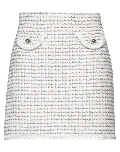 Shop Alessandra Rich Woman Mini Skirt White Size 4 Polyamide, Cotton, Polyester, Pvc - Polyvinyl Chloride