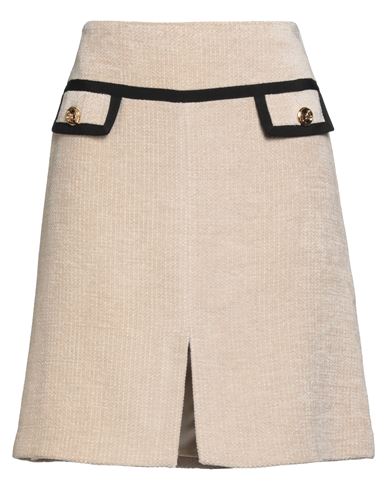 Elisabetta Franchi Woman Mini Skirt Beige Size 8 Synthetic Fibers, Viscose, Acrylic, Cotton, Wool In Sand