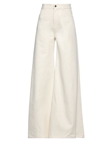 Woman Pants Beige Size M Cotton, Elastane