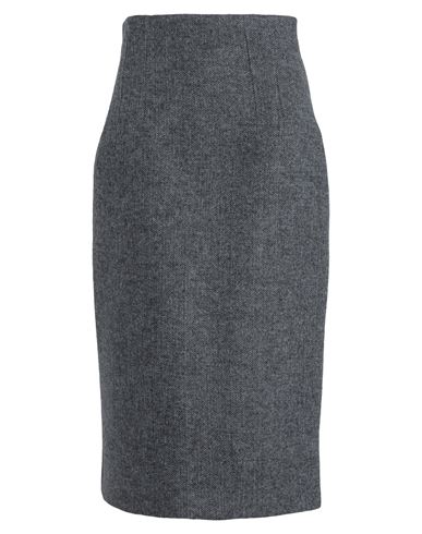 Max & Co . Adr De-coated Woman Midi Skirt Grey Size 6 Synthetic Fibers, Wool, Viscose, Cotton