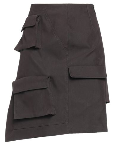 Off-white Woman Mini Skirt Dark Brown Size 6 Cotton, Polyamide