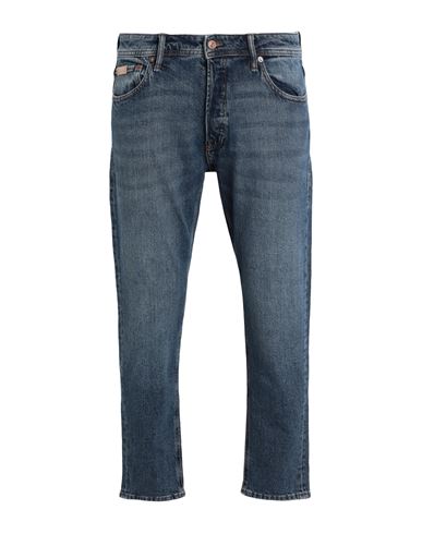 Shop Jack & Jones Man Jeans Blue Size 31w-32l Cotton, Recycled Cotton, Elastane