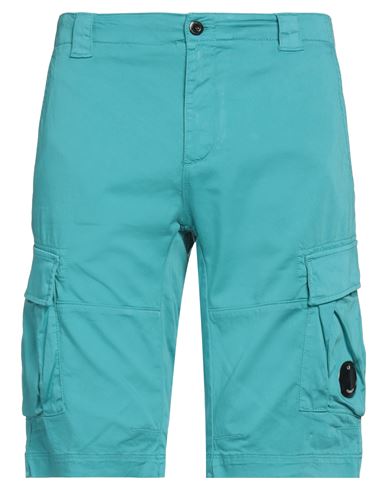 C.p. Company C. P. Company Man Shorts & Bermuda Shorts Turquoise Size 36 Cotton, Elastane In Blue