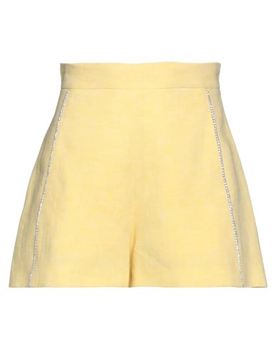 Forte Dei Marmi Couture Woman Shorts & Bermuda Shorts Yellow Size 2 Linen
