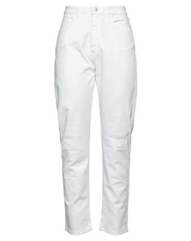 Icon Denim Woman Jeans White Size 31 Cotton, Elastane