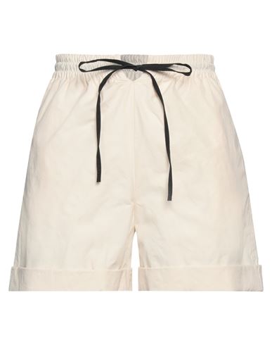 Shop Nanushka Woman Shorts & Bermuda Shorts Cream Size M Cotton In White