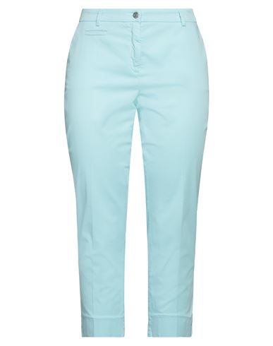 Cambio Woman Pants Turquoise Size 14 Cotton, Elastane In Blue