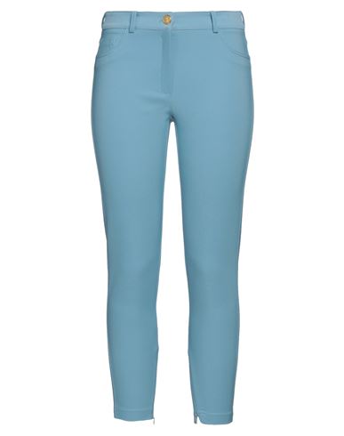 Elisabetta Franchi Woman Pants Light Blue Size 12 Polyester, Elastane