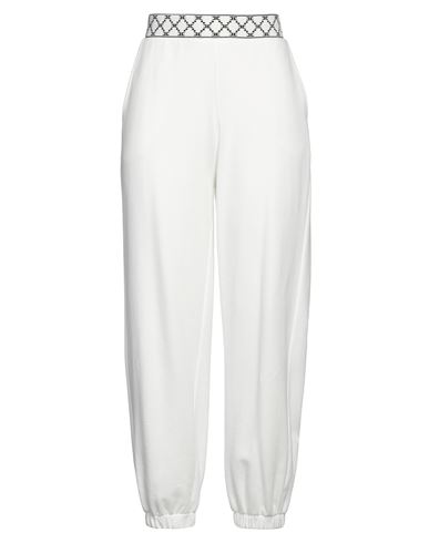 Elisabetta Franchi Woman Pants White Size 12 Cotton, Viscose, Polyester