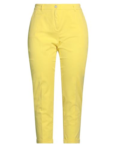Cambio Woman Pants Yellow Size 16 Cotton, Elastane