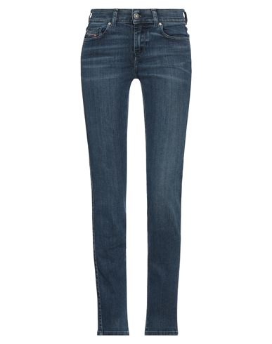 Shop Diesel Woman Jeans Blue Size 26w-32l Cotton, Polyester, Elastane, Bovine Leather