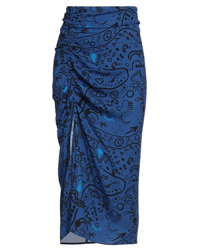 Desigual Woman Midi Skirt Blue Size Xl Viscose