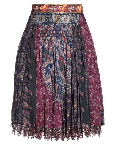 Etro Woman Midi Skirt Purple Size 4 Cotton, Silk