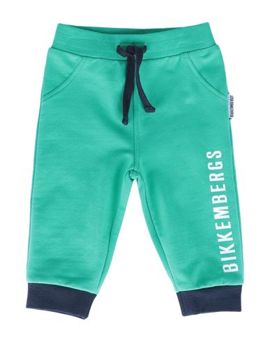 Shop Bikkembergs Newborn Boy Pants Green Size 0 Cotton, Elastane