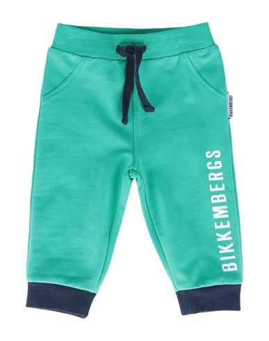 Bikkembergs Newborn Boy Pants Green Size 0 Cotton, Elastane In Green