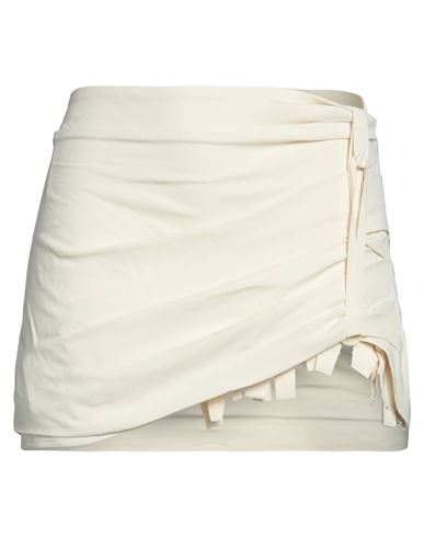 Jacquemus Woman Mini Skirt Cream Size 8 Viscose, Linen, Elastane In White