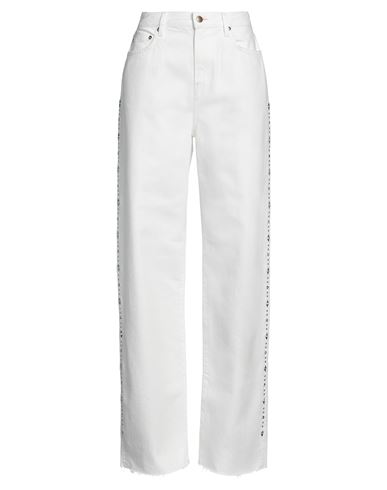 Washington Dee Cee Washington Dee-cee Woman Denim Pants Ivory Size 29 Organic Cotton In White