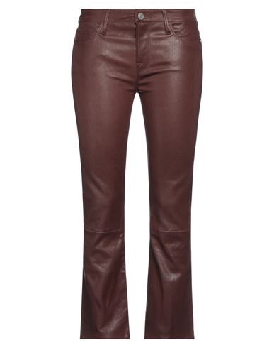 Frame Woman Pants Cocoa Size 30 Lambskin In Brown