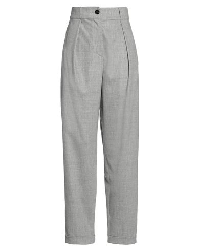 Emporio Armani Woman Pants Light Grey Size 16 Virgin Wool, Cashmere, Elastane