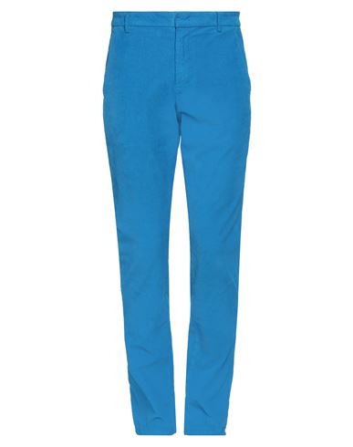 Shop Dondup Man Pants Azure Size 35 Cotton, Elastane In Blue