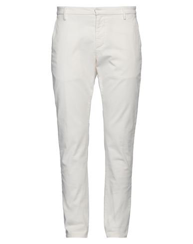Shop Dondup Man Pants Ivory Size 35 Cotton, Elastane In White