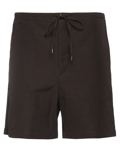 Auralee Man Shorts & Bermuda Shorts Cocoa Size 4 Linen, Cotton In Brown