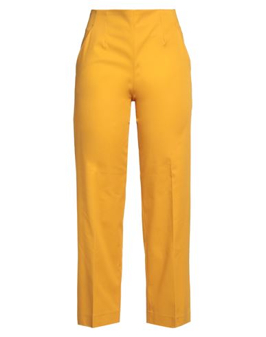 Shop Maison Laviniaturra Woman Pants Mustard Size 6 Cotton In Yellow