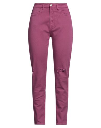 Icon Denim Woman Jeans Mauve Size 30 Cotton, Elastane In Purple