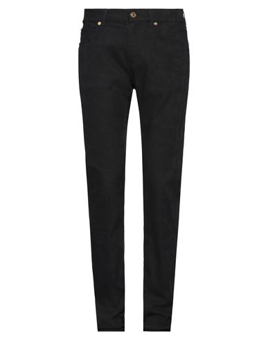 Shop Versace Man Jeans Black Size 32 Cotton, Cupro, Polyester, Elastane, Calfskin