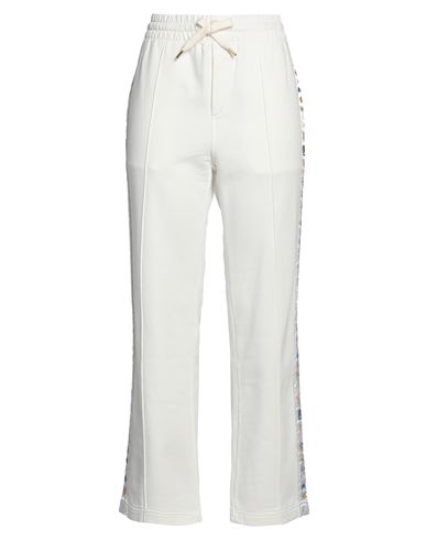 Casablanca Woman Pants White Size Xl Organic Cotton, Metallic Fiber