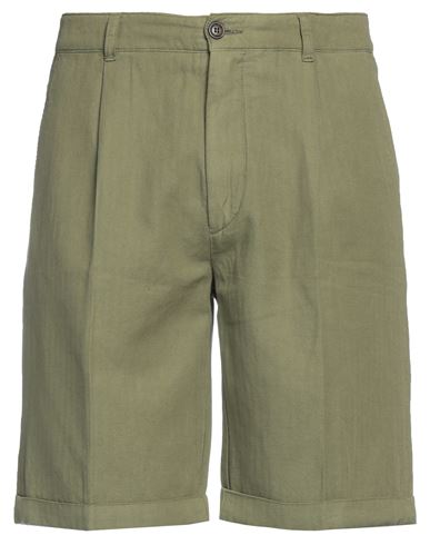 40weft Man Shorts & Bermuda Shorts Military Green Size 32 Cotton, Linen