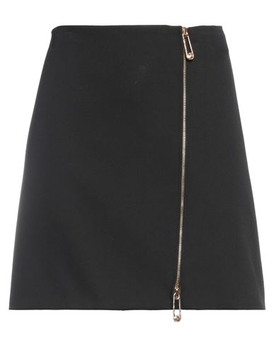Versace Woman Mini Skirt Black Size 8 Wool, Elastane