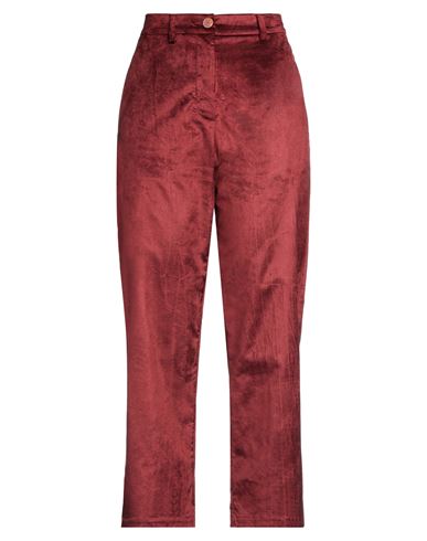 Momoní Woman Pants Brick Red Size 6 Viscose, Cotton, Elastane
