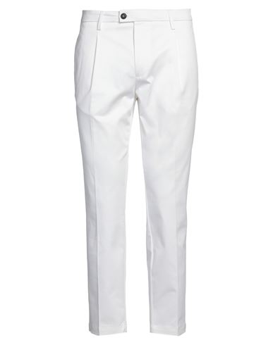 Gabardine Man Pants White Size 38 Cotton, Elastane