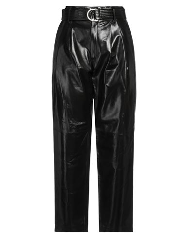 B & W Woman Pants Dark Brown Size M Soft Leather, Viscose
