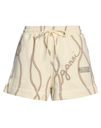 Ganni Woman Shorts & Bermuda Shorts Light Yellow Size S Organic Cotton, Polyester