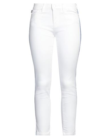 LOVE MOSCHINO LOVE MOSCHINO WOMAN JEANS WHITE SIZE 28 COTTON, LYOCELL, ELASTOMULTIESTER, ELASTANE