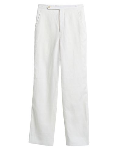 Shop Bode Woman Pants Ivory Size 27 Linen In White