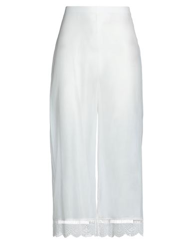 Shop Erika Cavallini Woman Pants White Size 10 Cotton, Silk