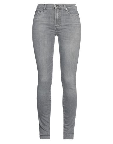 7 For All Mankind Woman Jeans Grey Size 26 Cotton, Elastane