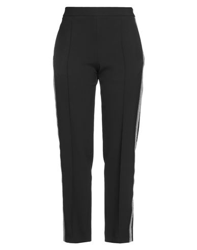 Eleventy Woman Pants Black Size 8 Polyester, Viscose, Cotton, Elastane