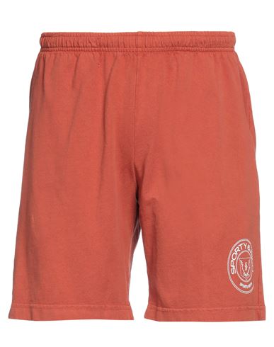 Sporty And Rich Sporty & Rich Man Shorts & Bermuda Shorts Rust Size M Cotton In Red